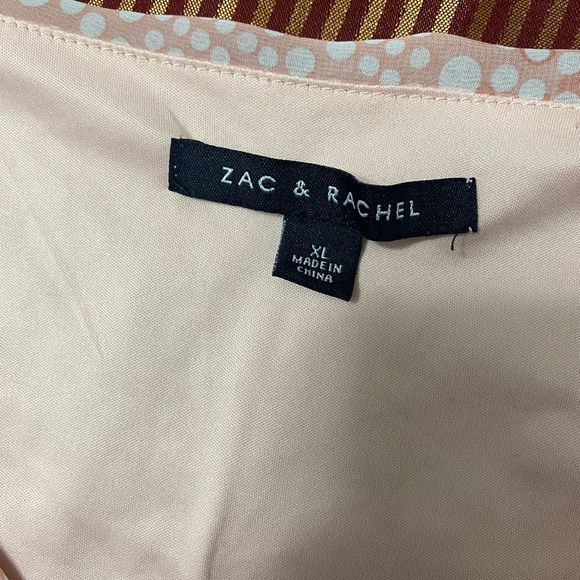 Zac & Rachel print dots light pink Women's Top size XL - Picture 6 of 9